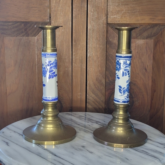 Other - Brass Chinoiserie Candle Holders